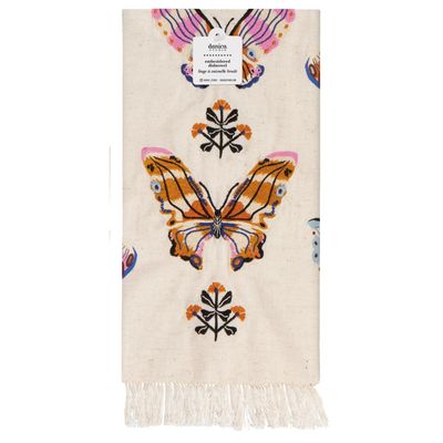 Embroidered Aurora Dishtowel