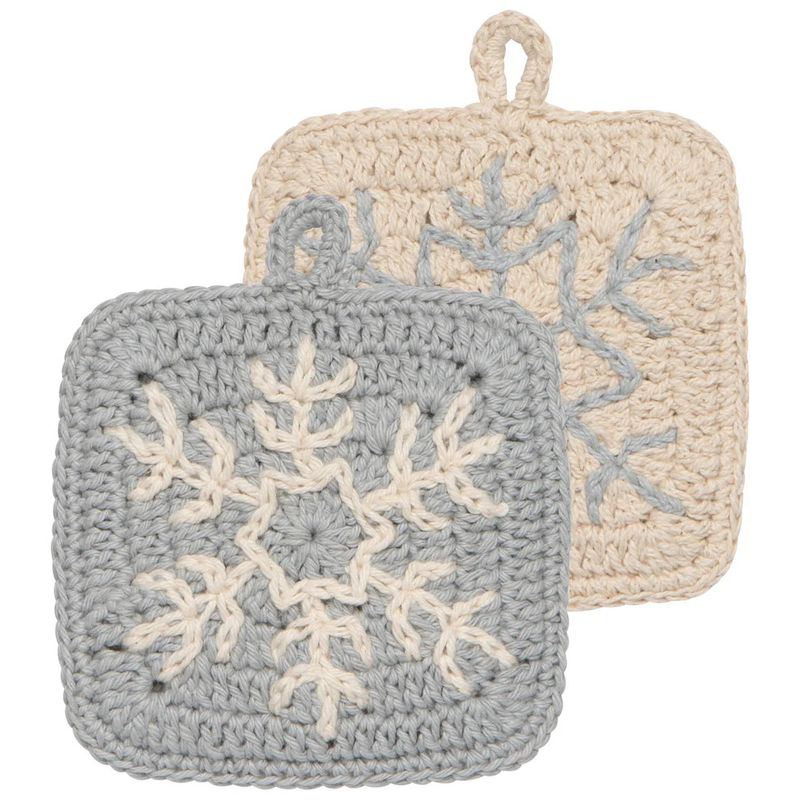 Snowfall Crochet Sponges, set of 2