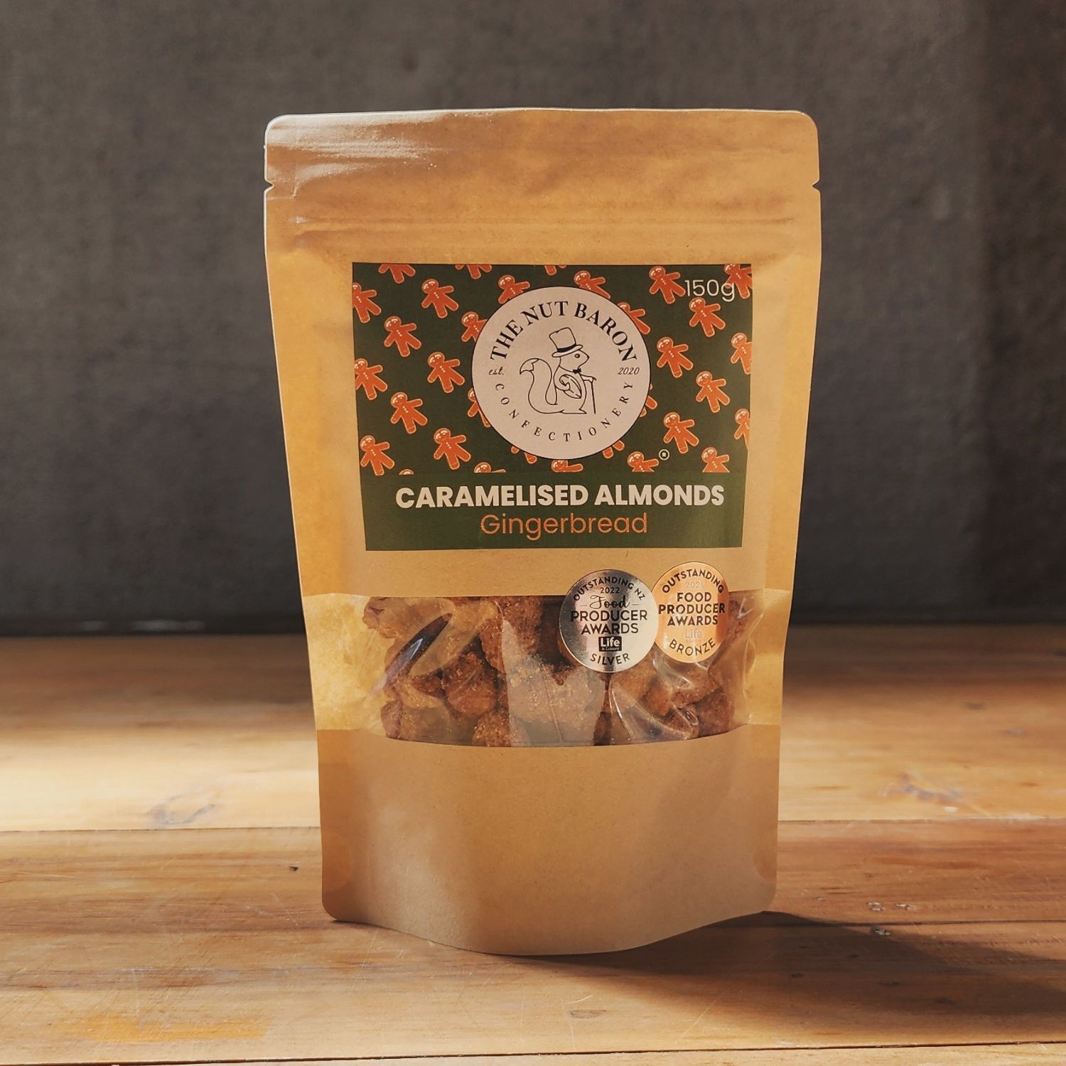 Caramelised Almonds - Gingerbread, Size: 150g