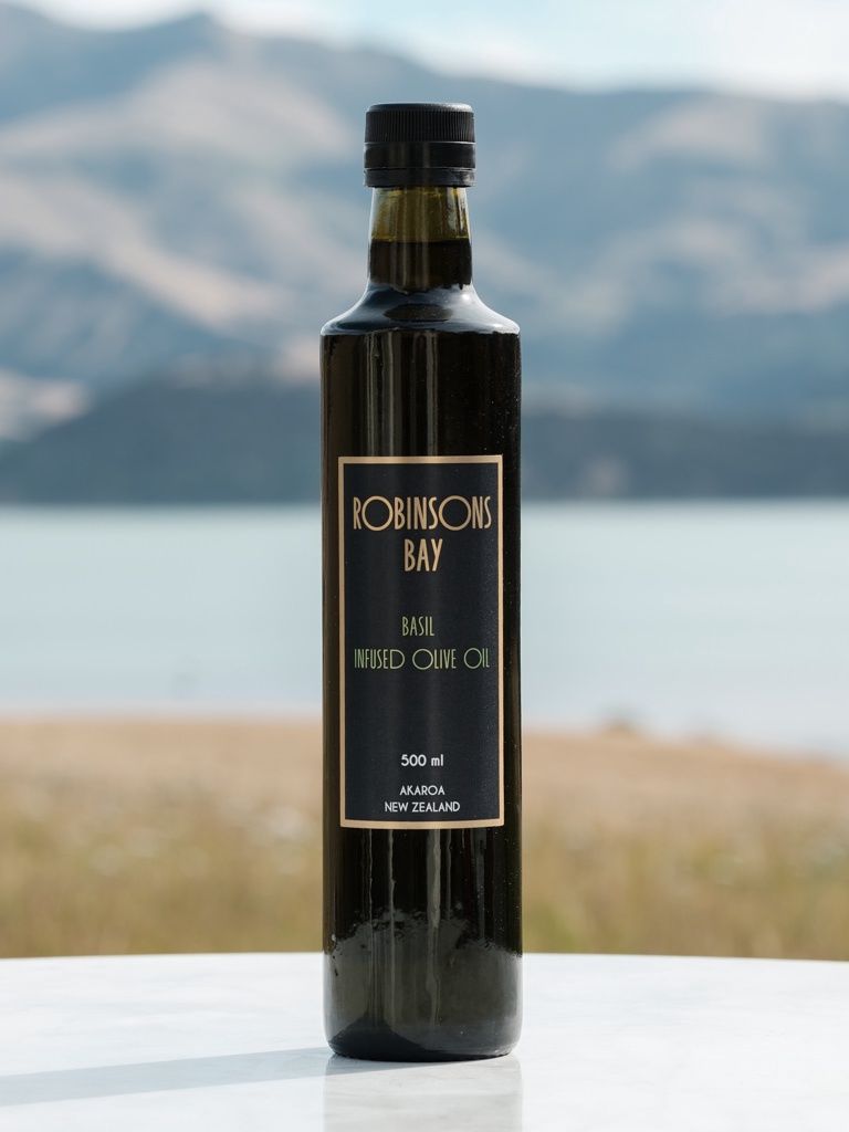 Basil Infused Olive Oil 500ml bottle