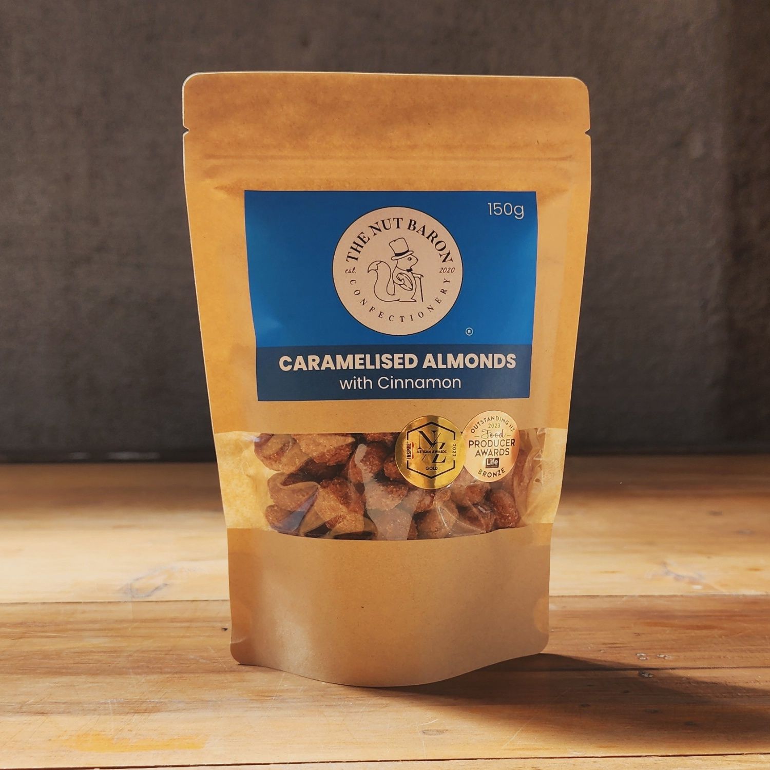 Caramelised Almonds with Cinnamon, Size: 150g