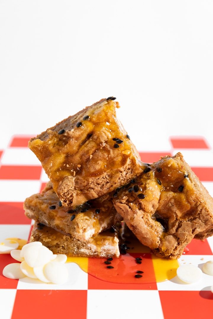 Peach and Passionfruit Blondie