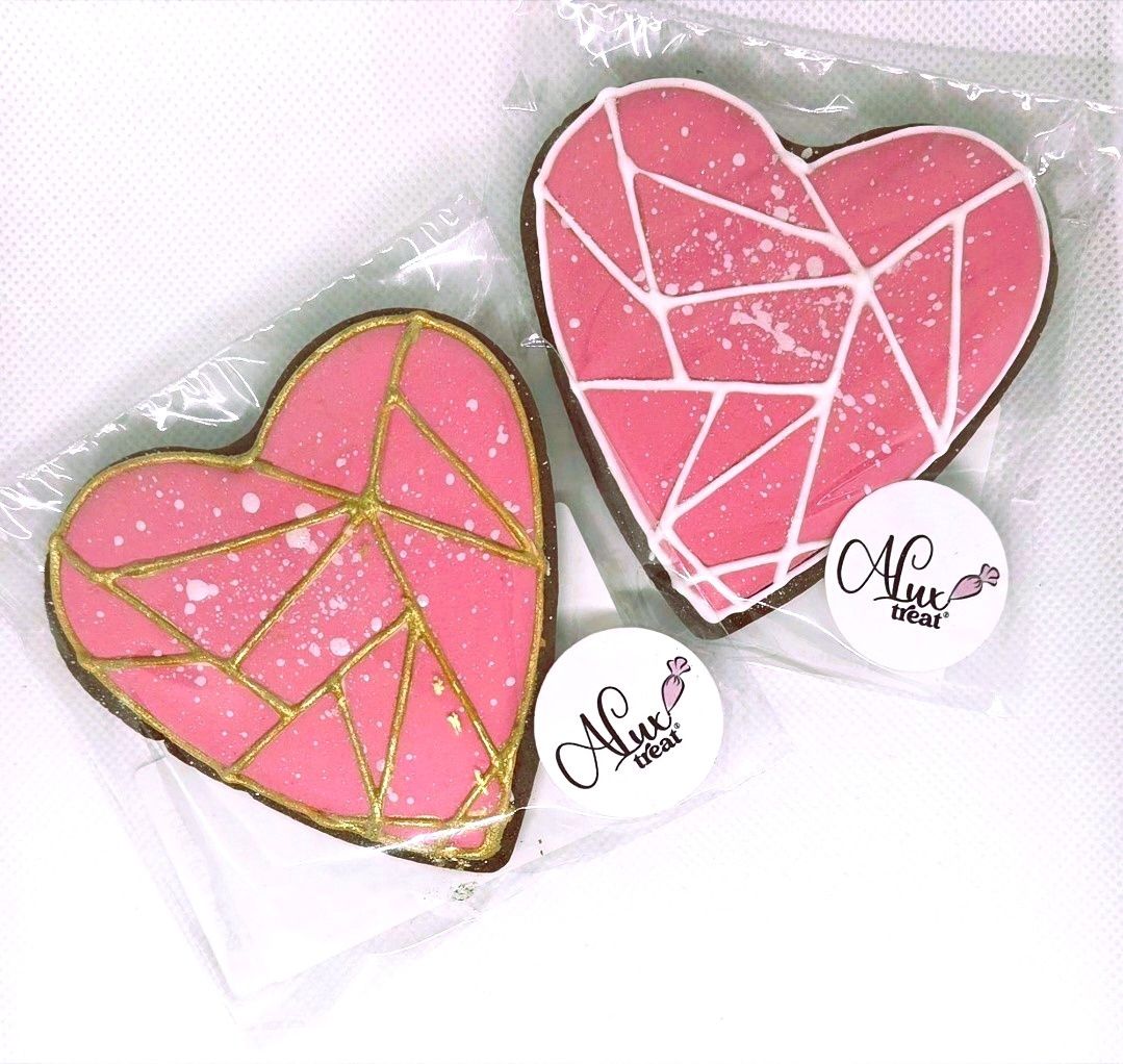 Geometric Heart Mocha Cookie