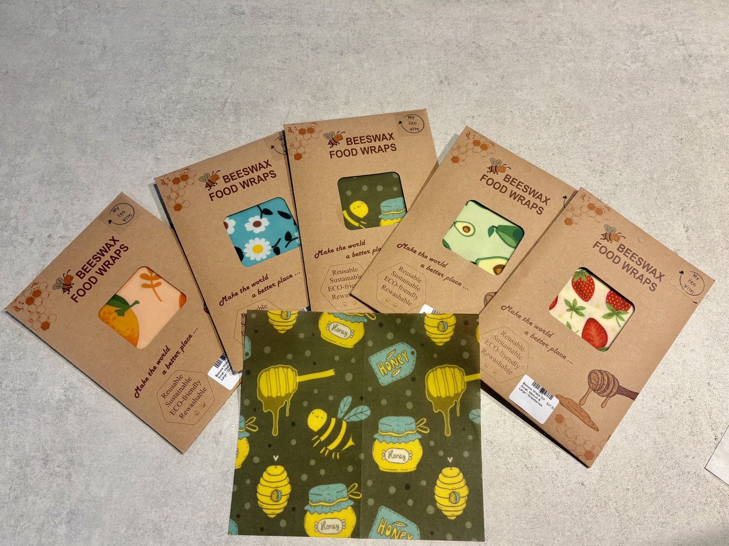 Beewax Wraps 3pk  Small, Medium &amp; Large