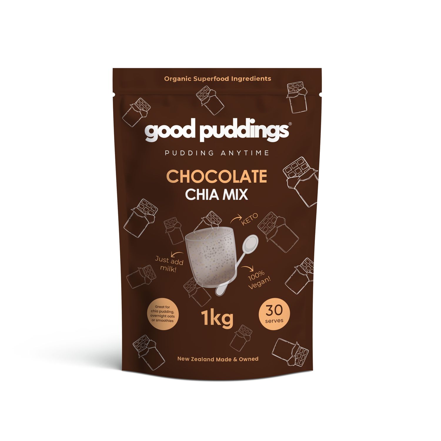 Chocolate Chia Pudding Mix 1kg