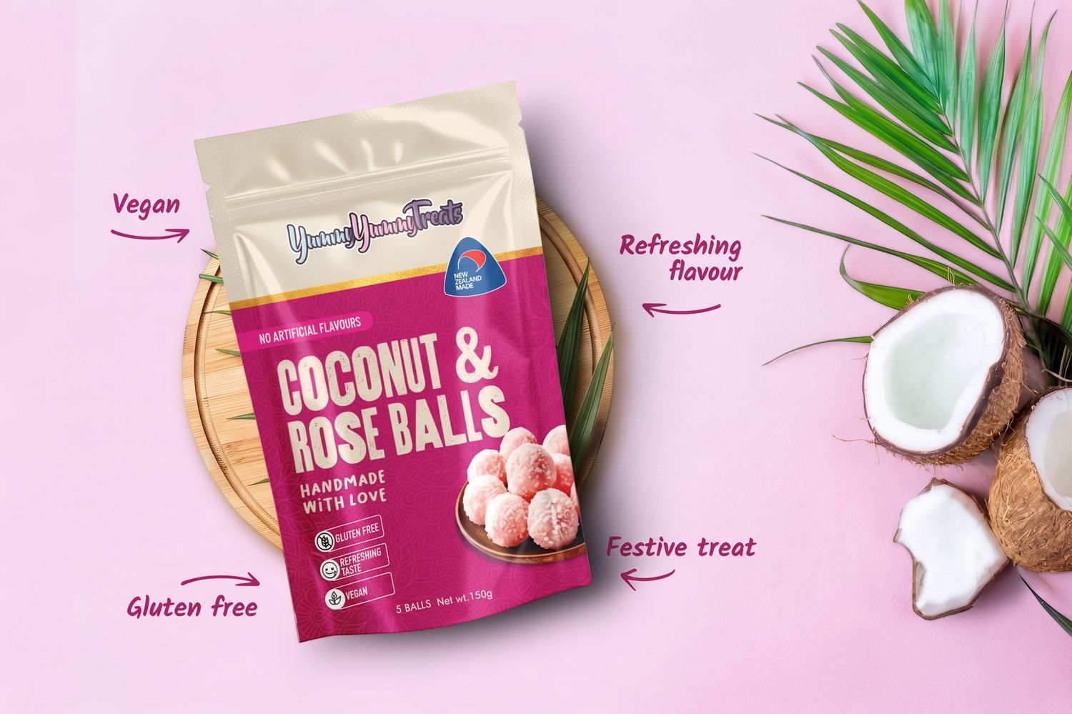 Coconut &amp; Rose Balls (V)(GF)