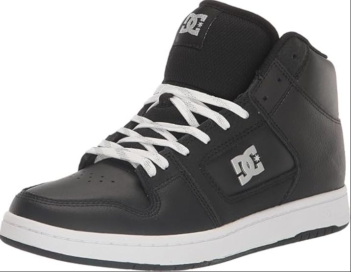 DC WOMEN&#39;S MANTECA 4 MID, Color: Black/Silver, Size: 6