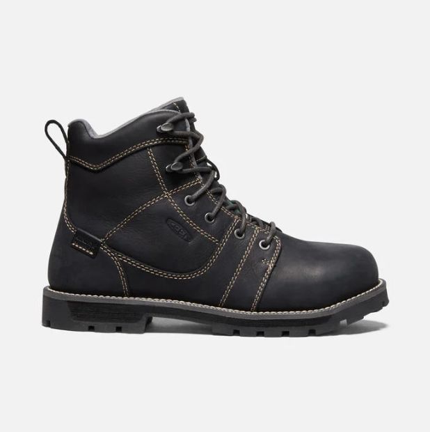 Keen Women&#39;s CSA Seattle 6&quot; WP Boot (Aluminum Toe), Color: Black/Steel Grey, Size: 9