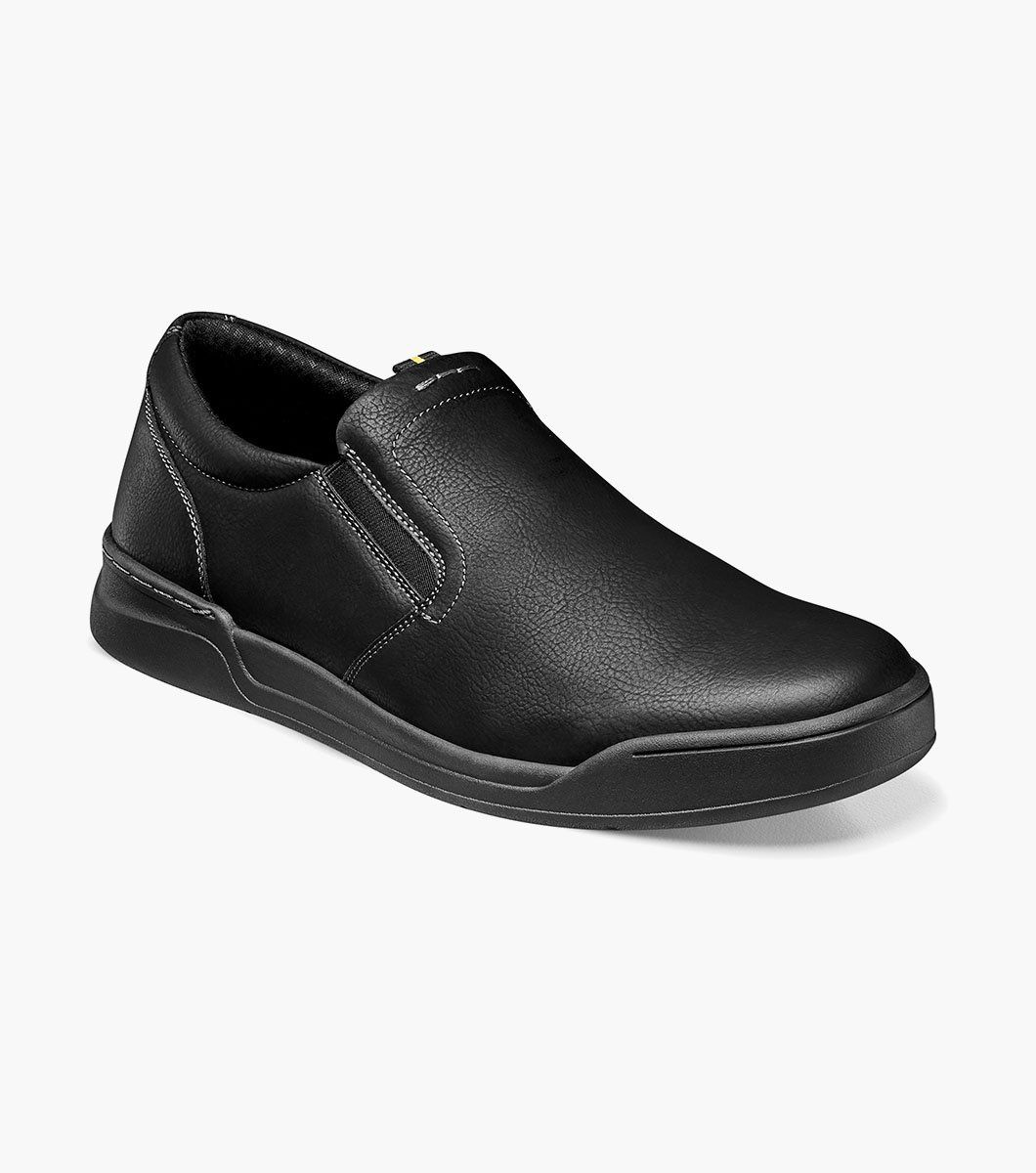 NUNN BUSH TOUR WORK PLAIN TOE SLIP ON, Color: Black, Size: 8