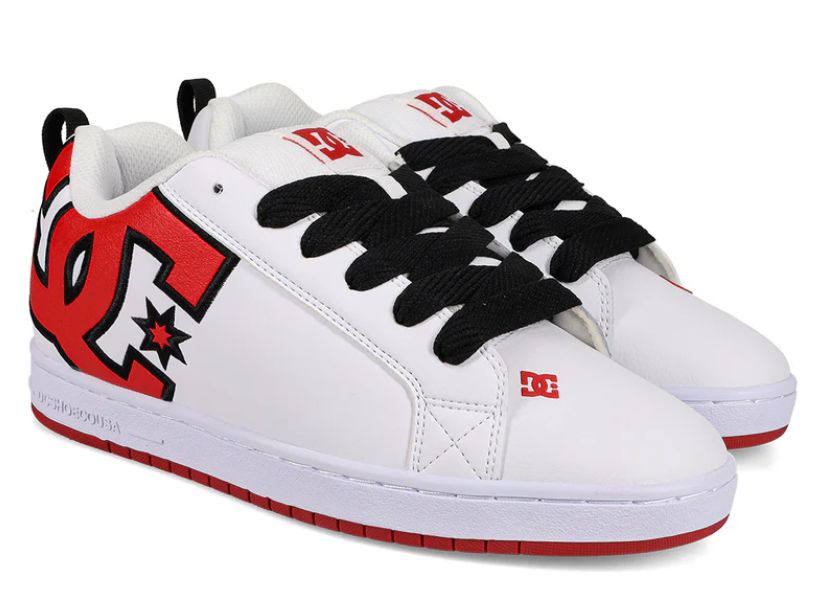 DC MEN&#39;S COURT GRAFFIK - WHITE/RED, Size: 8