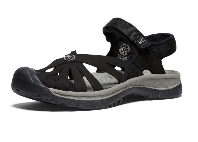 KEEN ROSE SANDAL - BLACK/NEUTRAL GRAY, Color: Black/Neutral Gray, Size: 8