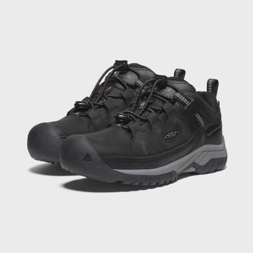 KEEN YOUTH TARGHEE LOW WP - BLACK/STEEL GREY, Color: Black/Steel Grey, Size: 3
