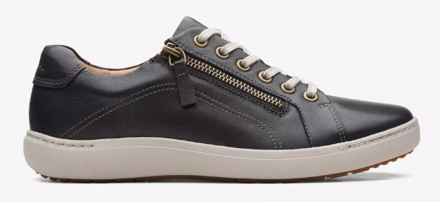 CLARKS NALLE LACE - BLACK LEATHER, Color: Black, Size: 6.5