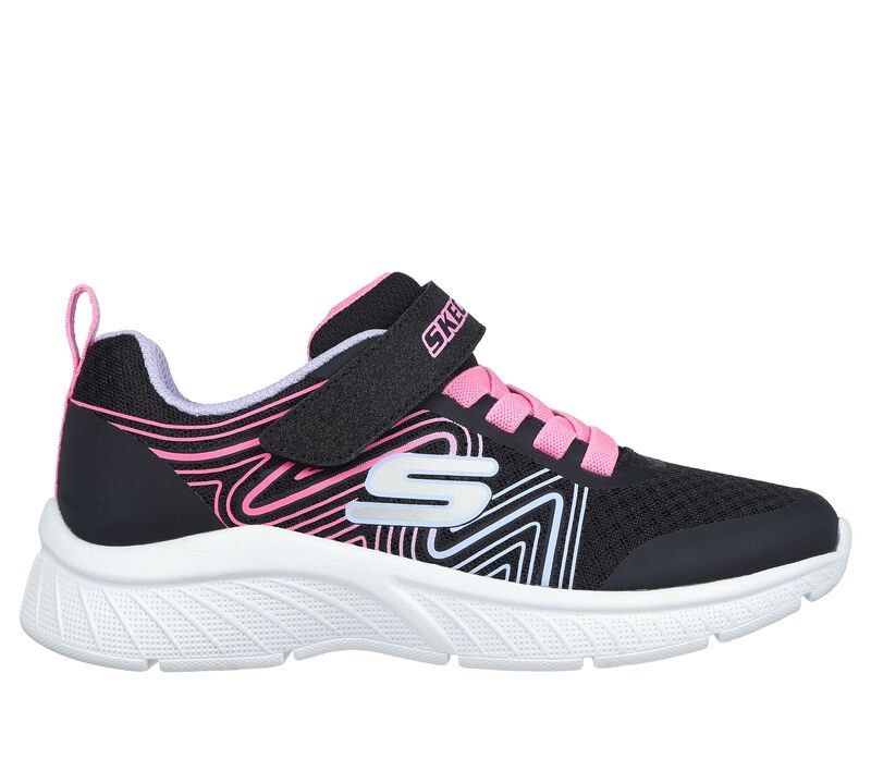 SKECHERS GIRLS MICROSPEC PLUS- SWIRL SWEET, Color: Black/Multi, Size: 11