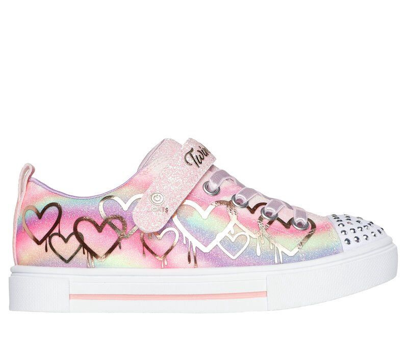 SKECHERS GIRLS TWINKLE TOES TWINKLE SPARKS - OMBRE LOVE, Color: Light Pink, Size: 3