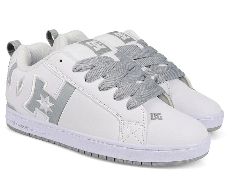 DC MEN&#39;S COURT GRAFFIK SQ - WHITE/GREY, Size: 9