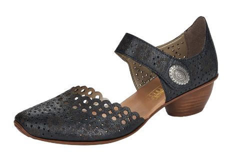 RIEKER MIRJAM - BLACK PUMP 43753-00, Color: Black, Size: 37 (Us 6)
