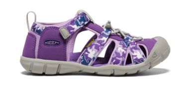 Keen Youth Sandals Seacamp II CNX Camo/Tillandsia Purple 1026322, Color: Camo/Tillandsia Purple, Size: 3