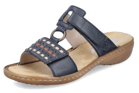 RIEKER SANDAL 60842-14 BLUE, Color: Blue, Size: 38 (Us 7)