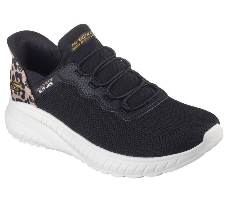 SKECHERS SLIP-INS BOBS SQUAD CHAOS - SIEZE THE HOUR, Color: Black, Size: 6