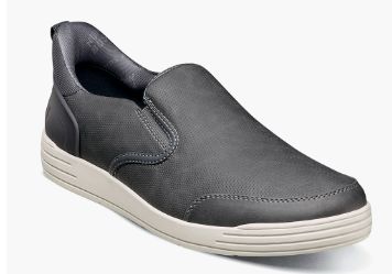 NUNN BUSH MEN&#39;S WIDE EZ MOC SLIP 85118 CHARCOAL, Color: Charcoal, Size: 8.5 W