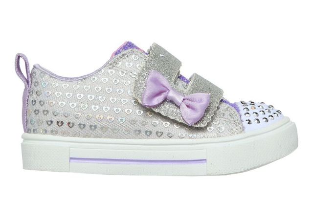 Children&#39;s Skechers - Twinkle Toes: Twinkle Sparks - Heart Dreams (Infant), Color: Silver, Size: 5