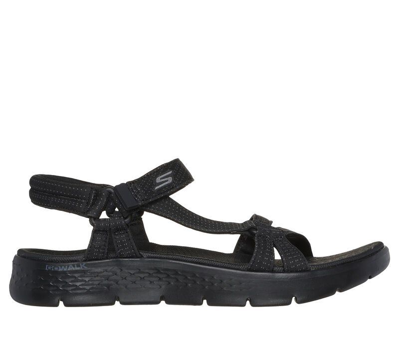 SKECHERS GO WALK FLEX SANDAL - SUBLIME, Color: Black, Size: 6
