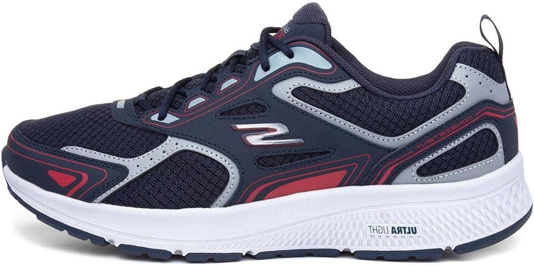 SKECHERS GO RUN CONSISTENT, Color: Navy/Red, Size: 9