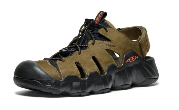 KEEN MEN&#39;S HYPERPORT FISHERMAN LEATHER SANDAL, Color: Dark Olive/Black, Size: 10