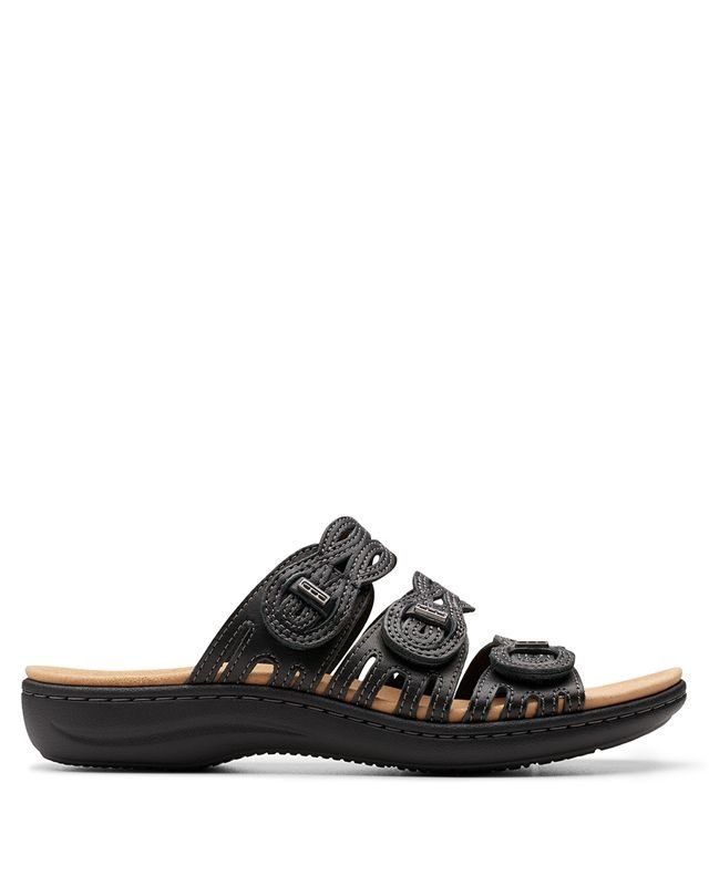 CLARKS COLLECTION LAURIEANN RUBY, Color: Black Leather, Size: 7, Width: Medium