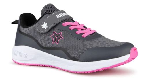 Primus Estrada Girls Velcro/Bungee Lace Charcoal (&amp; Pink) 935301-335, Color: Charcoal, Size: 1