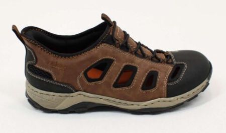RIEKER MEN&#39;S SANDAL 08078-24, Color: Brown Combo, Size: 41 (Us 8)