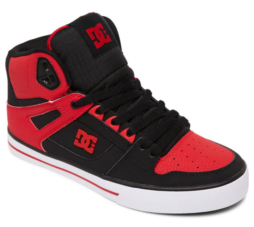DC MEN&#39;S PURE HIGH TOP WC - FIERY RED, Size: 8