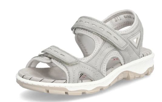 RIEKER WOMEN&#39;S SANDAL 68866-40 GREY, Color: Grey, Size: 38 (Us 7)