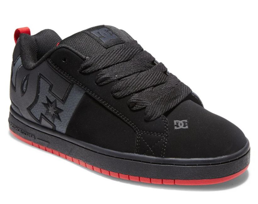 DC MEN&#39;S COURT GRAFFIK SQ - BLACK/GREY/RED, Size: 10