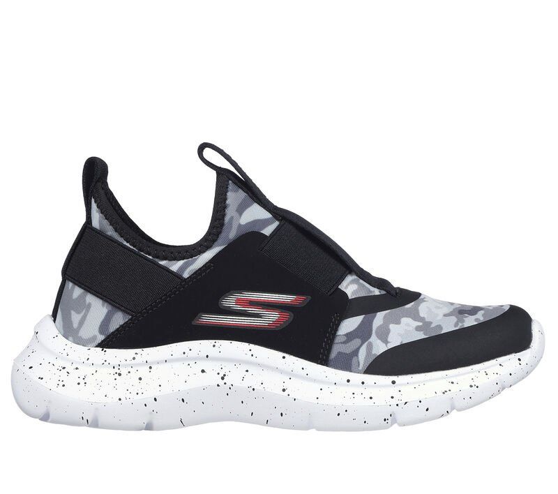 SKECHERS KIDS SKECH FAST CAMO-SQUAD, Color: Black/Gray, Size: 11