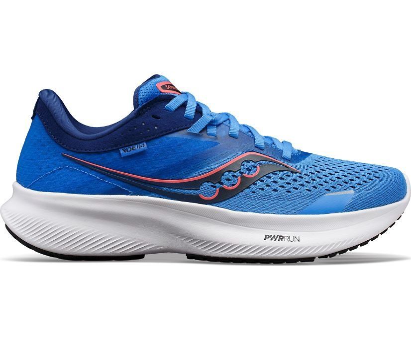 SAUCONY WOMEN&#39;S RIDE 16 BLUELIGHT/BLACK, Size: 7