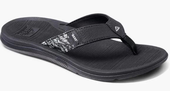 REEF WOMEN&#39;S SANTA ANA CJ3624 BLACK/WHITE, Color: Black/White, Size: 7