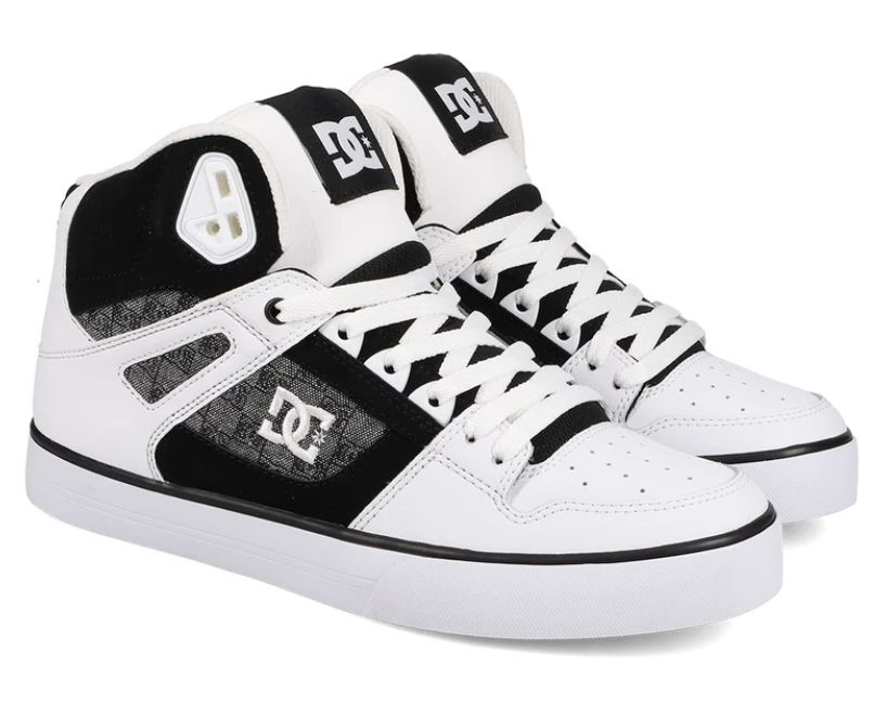 DC MEN&#39;S PURE HIGH TOP WC - BLK/WH/CARBON, Size: 9