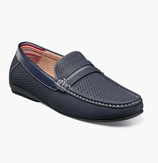 STACY ADAMS CORBY MENS DRESS SHOE, Color: Navy, Size: 8
