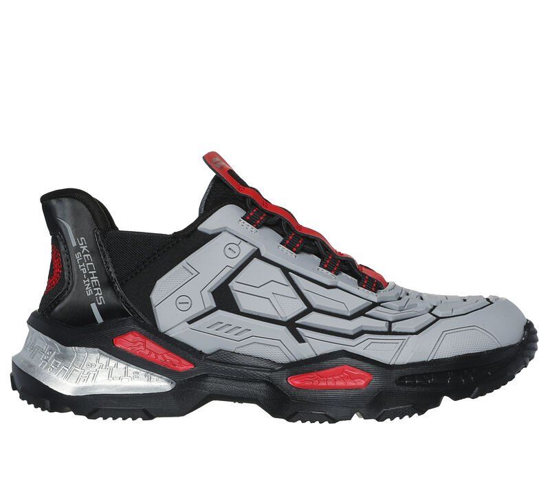SKECHERS KIDS SLIP INS SKECH-BOTS ORBITRON GRAY/BLACK, Size: 11