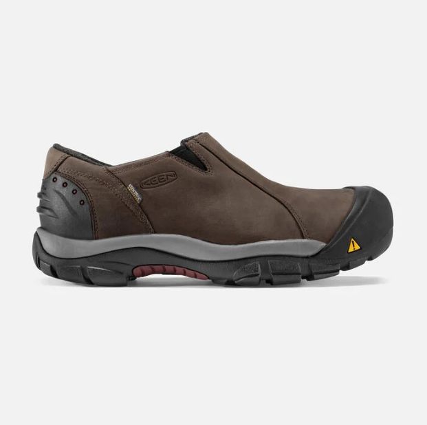 KEEN MEN&#39;S BRIXEN LOW WP, Color: Slate Black/Madder Brown, Size: 10.5