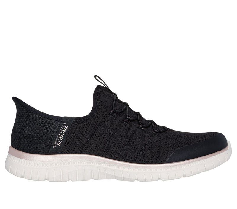 SKECHERS SLIP-INS VIRTUE - GLOW, Color: Black/Rose Gold, Size: 6