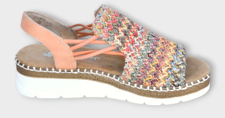 Rieker Women&#39;s Sandal Multi V1241-90, Color: Multi, Size: 38