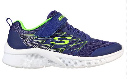 Skechers Boys Microspec Texlor Navy Lime 403770L/NVLM, Color: Navy/Lime, Size: 13.5