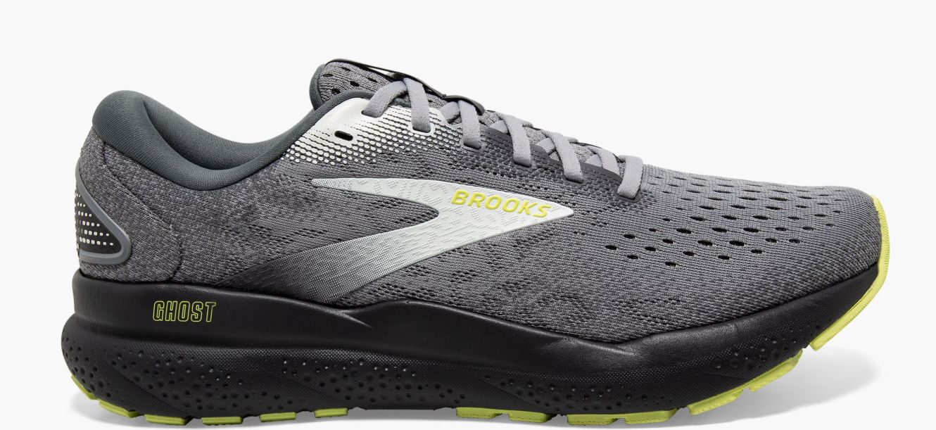 BROOKS MEN&#39;S GHOST 16 - PRIMER/GREY/LIME, Size: 8 2E