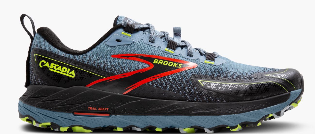 BROOKS MEN&#39;S CASCADIA 18 CITADEL/EBONY/LIME, Size: 9 2E
