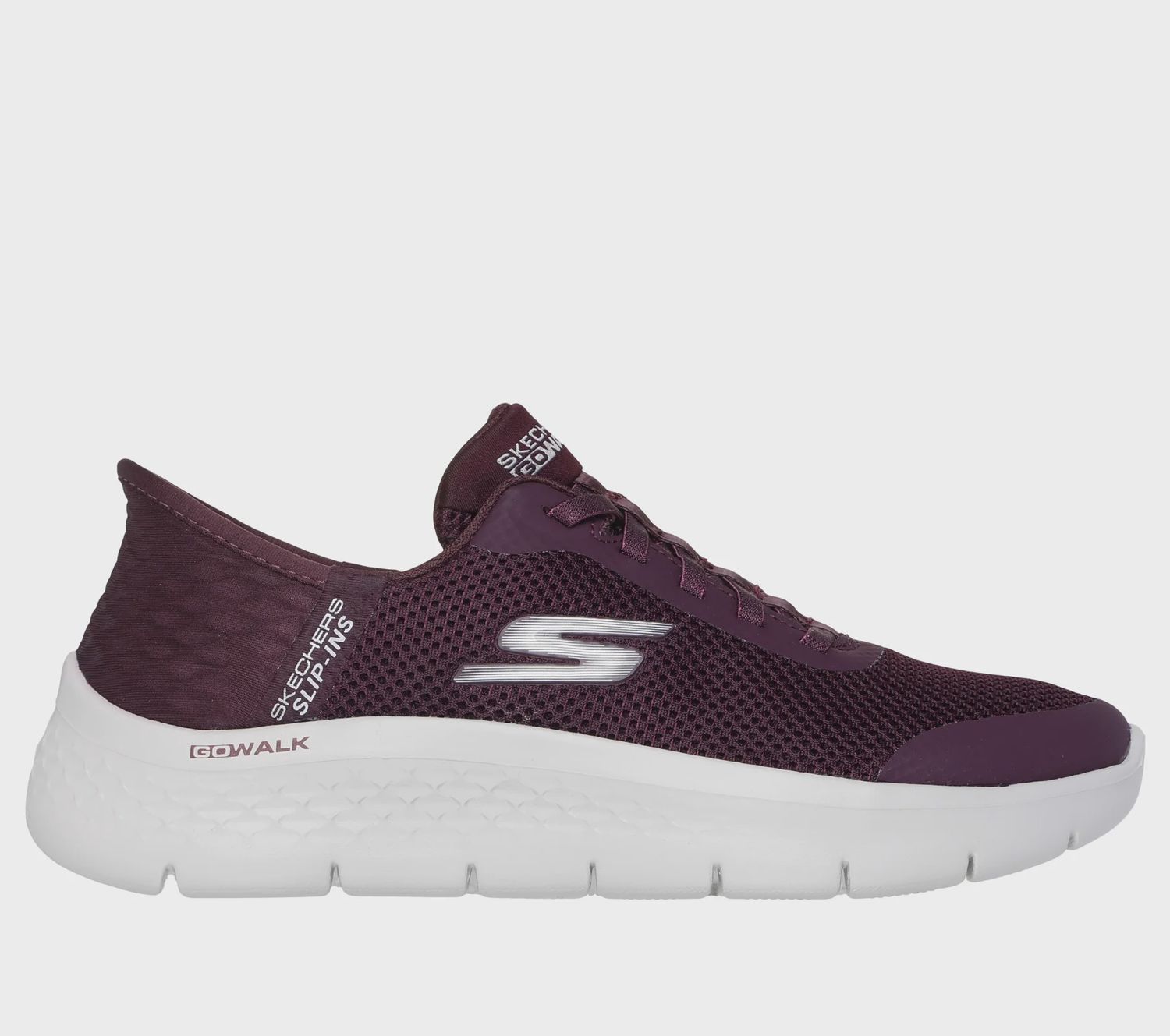 SKECHERS WOMEN&#39;S SLIP-INS GO WALK FLEX - GRAND ENTRY, Color: Burgundy, Size: 6