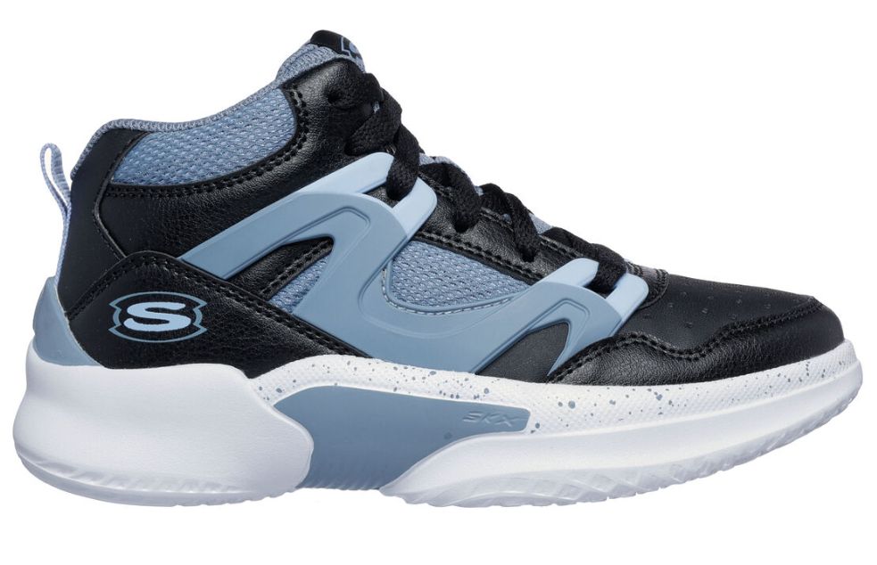 SKECHERS BOYS SKX COURT HYPE STREET - HOOPER, Color: Black/Gray, Size: 13