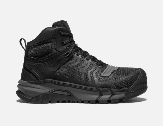 Keen Men&#39;s CSA Kansas City Mid WP (Carbon-Fibre Toe), Color: Black/Gun, Size: 10 D